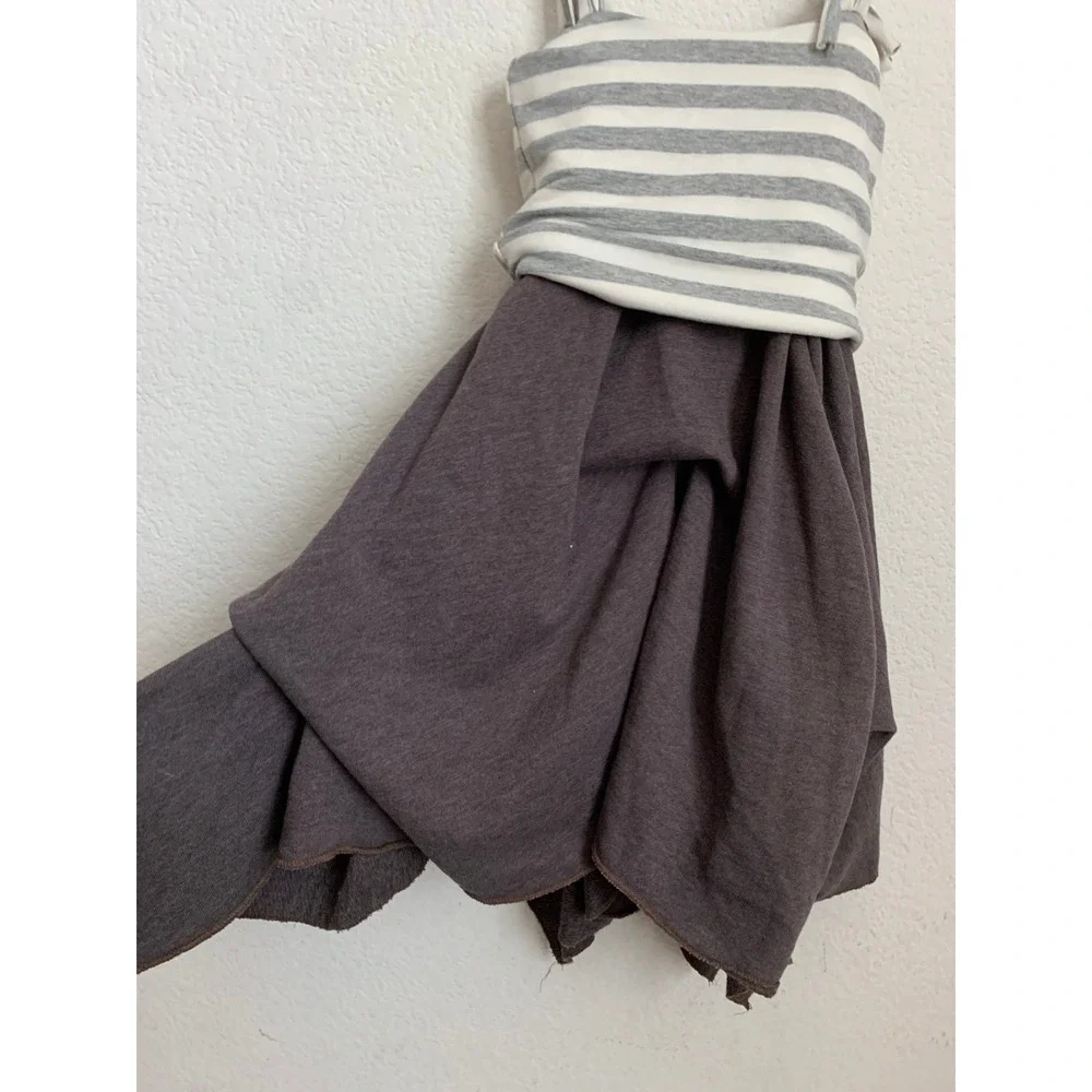 Neve Hawk Gray Striped asymmetrical tank dress Girls Size 12‎